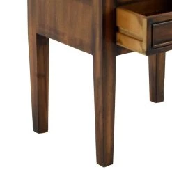 Best Sale 🔥 29" Brown Pine Traditional Accent Table by Ivory and Iris ❤️ -Cheap Ivory and Iris Store D400215S 7
