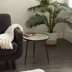 Discount 💯 19" Black Vintage Metal Accent Table by Ivory and Iris 🔥 -Cheap Ivory and Iris Store D400220S 6