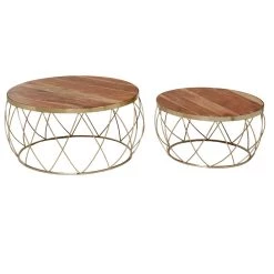 Brand new 💯 Brown Metal Contemporary Accent Table Set by Ivory and Iris 🧨
