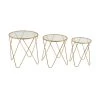 New 🔔 Set of 3 Gold Metal Contemporary Accent Table, 18", 20", 22" by Ivory and Iris 🛒