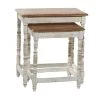 Hot Sale ✔️ White Mango Wood Farmhouse Accent Table, 24" x 22" x 14" by Ivory and Iris 👍