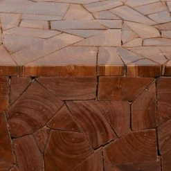 Cheap ⭐ Brown Teak Wood Contemporary Accent Table 16" x 12" x 12" by Ivory and Iris 👏 -Cheap Ivory and Iris Store D400229S 3