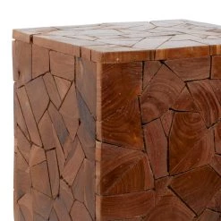 Cheap ⭐ Brown Teak Wood Contemporary Accent Table 16" x 12" x 12" by Ivory and Iris 👏 -Cheap Ivory and Iris Store D400229S 4