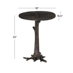 Coupon 😀 Silver Contemporary Aluminum Accent Table, 22" x 18" by Ivory and Iris 🤩 -Cheap Ivory and Iris Store D400230S 5