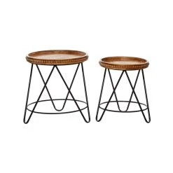 New π Set of 2 Brown Metal Modern Accent Table, 19", 22" by Ivory and Iris π 9 New π Set of 2 Brown Metal Modern Accent Table, 19", 22" by Ivory and Iris π -Cheap Ivory and Iris Store D400232S 3