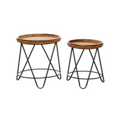 New π Set of 2 Brown Metal Modern Accent Table, 19", 22" by Ivory and Iris π 11 New π Set of 2 Brown Metal Modern Accent Table, 19", 22" by Ivory and Iris π -Cheap Ivory and Iris Store D400232S 5