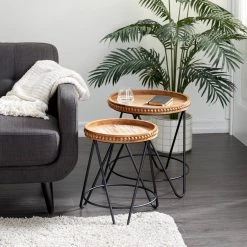 New π Set of 2 Brown Metal Modern Accent Table, 19", 22" by Ivory and Iris π 13 New π Set of 2 Brown Metal Modern Accent Table, 19", 22" by Ivory and Iris π -Cheap Ivory and Iris Store D400232S 7