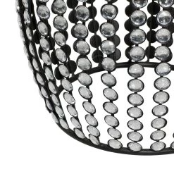 Promo 👍 Black Iron and Wood Glam Accent Table, 19" x 16" x 16" by Ivory and Iris ⭐ -Cheap Ivory and Iris Store D400233S 4