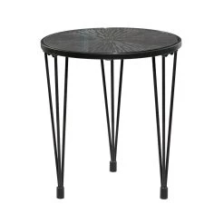 Discount 🌟 Black Wood Modern Accent Table, 22" x 20" x 20" by Ivory and Iris 😍