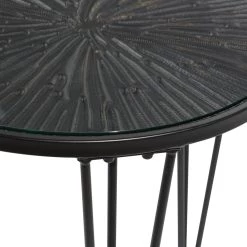 Discount 🌟 Black Wood Modern Accent Table, 22" x 20" x 20" by Ivory and Iris 😍 -Cheap Ivory and Iris Store D400235S 4