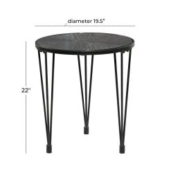 Discount 🌟 Black Wood Modern Accent Table, 22" x 20" x 20" by Ivory and Iris 😍 -Cheap Ivory and Iris Store D400235S 6