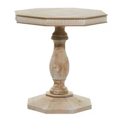 Discount 😉 Brown Farmhouse Wood Accent Table, 30" x 28" by Ivory and Iris 🛒 -Cheap Ivory and Iris Store D400236S 5