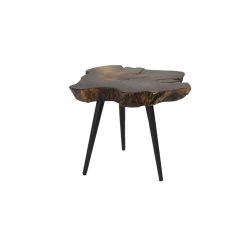 Flash Sale 🥰 Brown Iron and Wood Contemporary Accent Table, 18" x 22" x 23" by Ivory and Iris ⭐ -Cheap Ivory and Iris Store D400240S 3