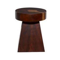 New 😀 Brown Wood Contemporary Accent Table, 20" x 16" x 16" by Ivory and Iris ✨ -Cheap Ivory and Iris Store D400243S 3