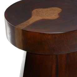 New 😀 Brown Wood Contemporary Accent Table, 20" x 16" x 16" by Ivory and Iris ✨ -Cheap Ivory and Iris Store D400243S 4