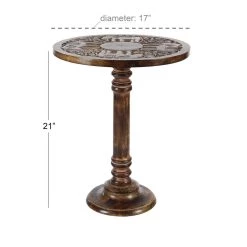 Buy π Brown Mango Wood Traditional Accent Table, 21" x 17" x 17" by Ivory and Iris π― 11 Buy π Brown Mango Wood Traditional Accent Table, 21" x 17" x 17" by Ivory and Iris π― -Cheap Ivory and Iris Store D400254S 5