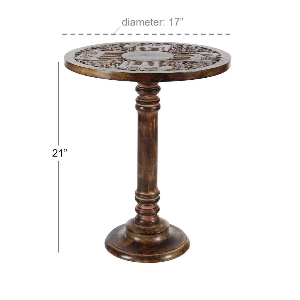 Buy π Brown Mango Wood Traditional Accent Table, 21" x 17" x 17" by Ivory and Iris π― 5 Buy π Brown Mango Wood Traditional Accent Table, 21" x 17" x 17" by Ivory and Iris π― - Image 5