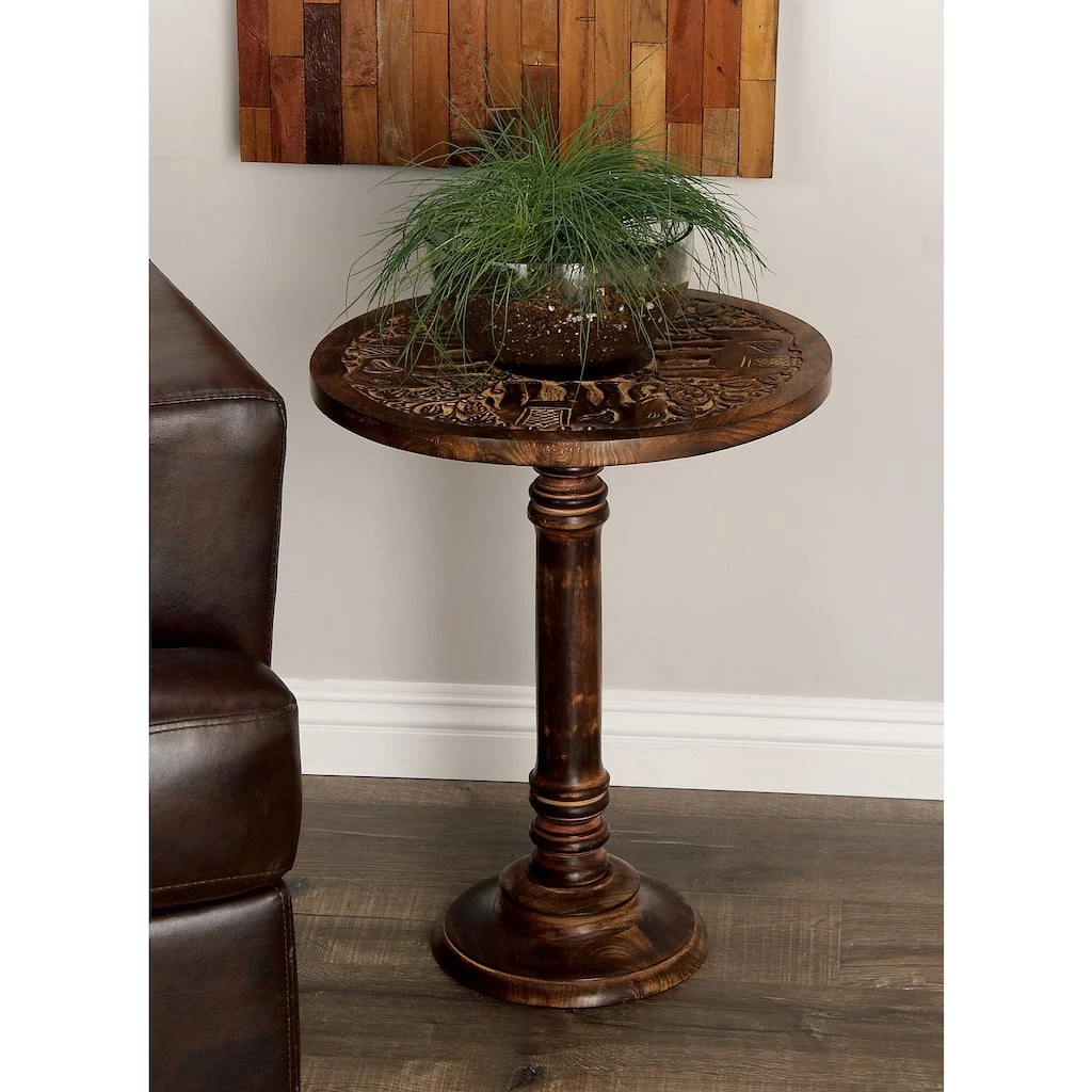 Buy π Brown Mango Wood Traditional Accent Table, 21" x 17" x 17" by Ivory and Iris π― 7 Buy π Brown Mango Wood Traditional Accent Table, 21" x 17" x 17" by Ivory and Iris π― - Image 7