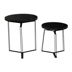 Best deal 👍 Set of 2 Black Metal Modern Accent Table, 19", 23" by Ivory and Iris 👏 -Cheap Ivory and Iris Store D400255S 5