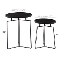 Best deal 👍 Set of 2 Black Metal Modern Accent Table, 19", 23" by Ivory and Iris 👏 -Cheap Ivory and Iris Store D400255S 6