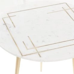 Brand new 🤩 White Modern Aluminum Accent Table, 20" x 22" by Ivory and Iris 🥰 -Cheap Ivory and Iris Store D400257S 3