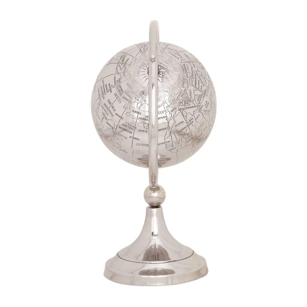 Budget ❤️ 13" Silver Aluminum Glam Globe by Ivory and Iris ❤️ 2 Budget ❤️ 13" Silver Aluminum Glam Globe by Ivory and Iris ❤️ - Image 2