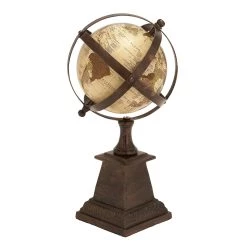 Budget β€οΈ 12" Brown Aluminum Industrial Globe by Ivory and Iris π