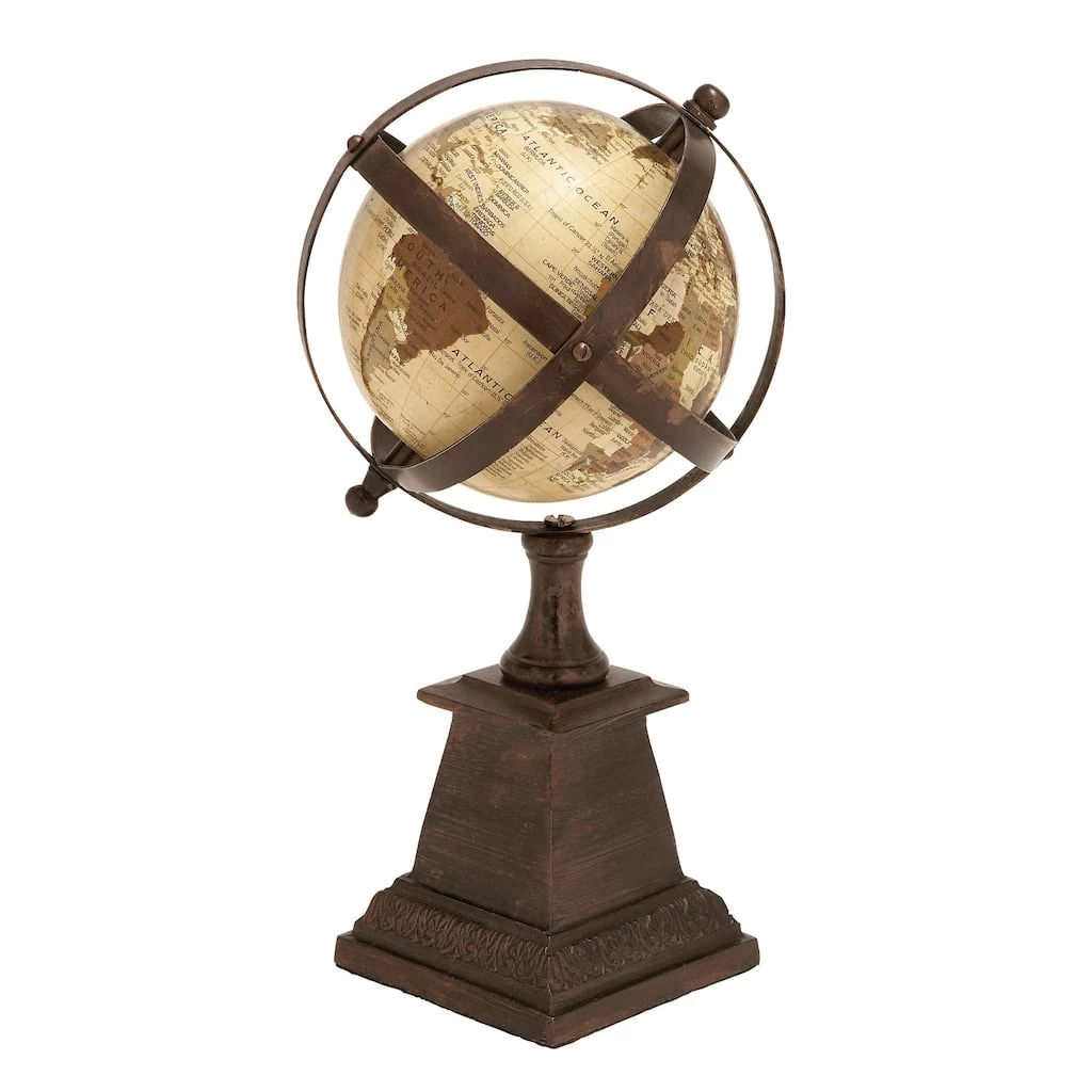 Budget β€οΈ 12" Brown Aluminum Industrial Globe by Ivory and Iris π 1 Budget β€οΈ 12" Brown Aluminum Industrial Globe by Ivory and Iris π