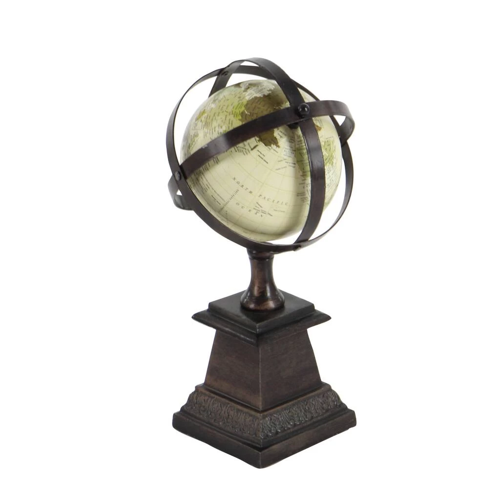 Budget β€οΈ 12" Brown Aluminum Industrial Globe by Ivory and Iris π 4 Budget β€οΈ 12" Brown Aluminum Industrial Globe by Ivory and Iris π - Image 4