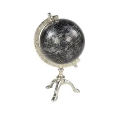 Best Sale ✔️ 12" Rustic Black Globe with Silver Aluminum Stand by Ivory and Iris ❤️ -Cheap Ivory and Iris Store D400300S 3