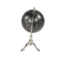 Best Sale ✔️ 12" Rustic Black Globe with Silver Aluminum Stand by Ivory and Iris ❤️ -Cheap Ivory and Iris Store D400300S 4