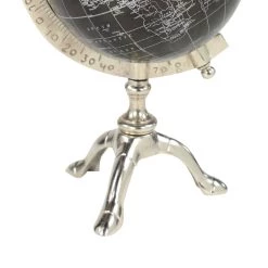 Best Sale ✔️ 12" Rustic Black Globe with Silver Aluminum Stand by Ivory and Iris ❤️ -Cheap Ivory and Iris Store D400300S 5