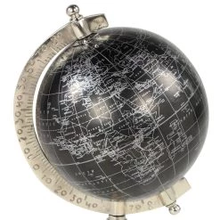 Best Sale ✔️ 12" Rustic Black Globe with Silver Aluminum Stand by Ivory and Iris ❤️ -Cheap Ivory and Iris Store D400300S 6