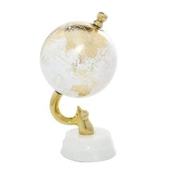 Best Sale 🌟 10" Gold Stoneware Coastal Globe by Ivory and Iris 🔔