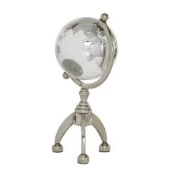Promo 🎁 12" Silver Aluminum Glam Globe by Ivory and Iris 😍 -Cheap Ivory and Iris Store D400323S 5