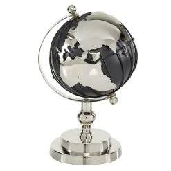 Best deal βοΈ 10" Silver Aluminum Contemporary Globe by Ivory and Iris π