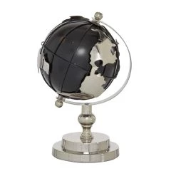 Best deal ✔️ 10" Silver Aluminum Contemporary Globe by Ivory and Iris 🎉 -Cheap Ivory and Iris Store D400327S 5