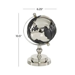 Best deal ✔️ 10" Silver Aluminum Contemporary Globe by Ivory and Iris 🎉 -Cheap Ivory and Iris Store D400327S 6