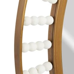 Wholesale 🛒 32" Brown Wood Contemporary Round Wall Mirror by Ivory and Iris ✔️ -Cheap Ivory and Iris Store D400345S 4