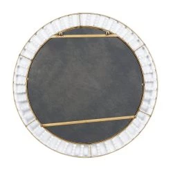 Wholesale 🛒 32" Brown Wood Contemporary Round Wall Mirror by Ivory and Iris ✔️ -Cheap Ivory and Iris Store D400345S 6
