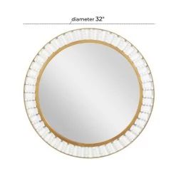Wholesale 🛒 32" Brown Wood Contemporary Round Wall Mirror by Ivory and Iris ✔️ -Cheap Ivory and Iris Store D400345S 7