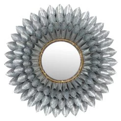 New ⌛ 32" Gray Contemporary Galvanized Metal Wall Mirror by Ivory and Iris 🎁