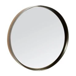 Best Pirce π€© 32" Black & Brown Metal Modern Wall Mirror by Ivory and Iris π