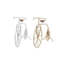 Best deal 🧨 Gold and Silver Metal Contemporary Bicycle Set by Ivory and Iris 😀 -Cheap Ivory and Iris Store D400447S 3