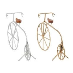 Best deal 🧨 Gold and Silver Metal Contemporary Bicycle Set by Ivory and Iris 😀 -Cheap Ivory and Iris Store D400447S 6