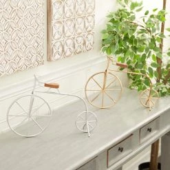 Best deal 🧨 Gold and Silver Metal Contemporary Bicycle Set by Ivory and Iris 😀 -Cheap Ivory and Iris Store D400447S 8