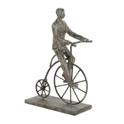 Best Pirce ⌛ 13" Gray Polystone Traditional Bicycle Sculpture by Ivory and Iris 🤩 -Cheap Ivory and Iris Store D400457S 3