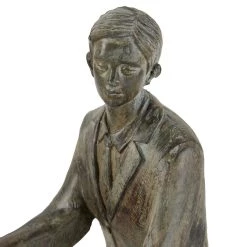 Best Pirce ⌛ 13" Gray Polystone Traditional Bicycle Sculpture by Ivory and Iris 🤩 -Cheap Ivory and Iris Store D400457S 4