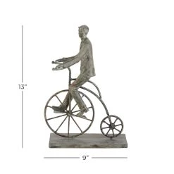 Best Pirce ⌛ 13" Gray Polystone Traditional Bicycle Sculpture by Ivory and Iris 🤩 -Cheap Ivory and Iris Store D400457S 5