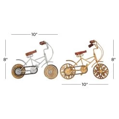 Best Pirce 🤩 Gold and Silver Metal Vintage Bicycle Sculpture Set by Ivory and Iris 🌟 -Cheap Ivory and Iris Store D400461S 6
